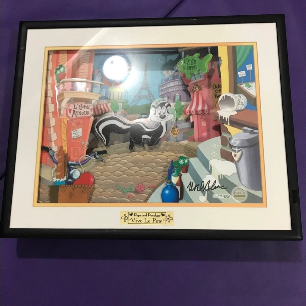 RARE Pepe Le Pew Animated and SIGNED Memorabilia